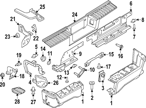 Bumper & Components - Rear for 2024 Ford F-450 Super Duty #0