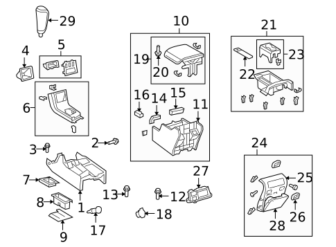 Front Console for 2013 Toyota Sequoia #0