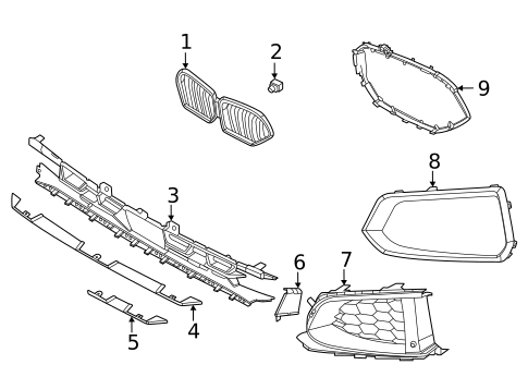Grille & Components for 2021 BMW X6 #0