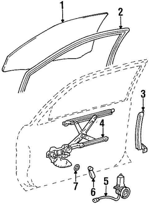 Glass - Front Door for 1995 Toyota Tercel #0