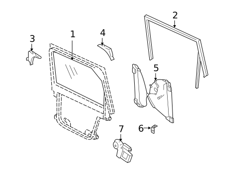 Glass, Windows & Related Components for 2008 Porsche Cayenne #1