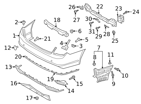 Bumper & Components - Rear for 2019 Kia K900 #0