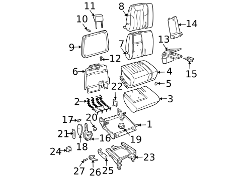 Rear Seat Components for 2002 Buick Rendezvous #0