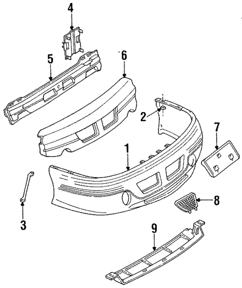 Bumper & Components - Front for 1994 Pontiac Trans Sport #0