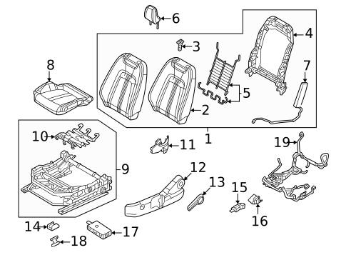 Driver Seat Components for 2023 Mazda MX-30 EV #1