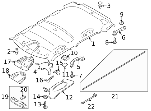 Interior Trim - Roof for 2014 Mini Cooper Paceman #1