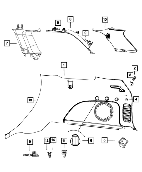 Panels-Moldings-Scuff Plates, Pillar, Cowl, 1/4 Panel Trim and Cargo Covers for 2019 Jeep Grand Cherokee #1