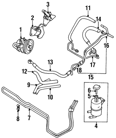 Power Steering Pump & Cooler Lines for 1996 Mitsubishi Eclipse #0