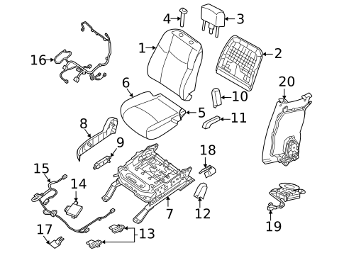 Passenger Seat Components for 2021 Nissan Maxima #1