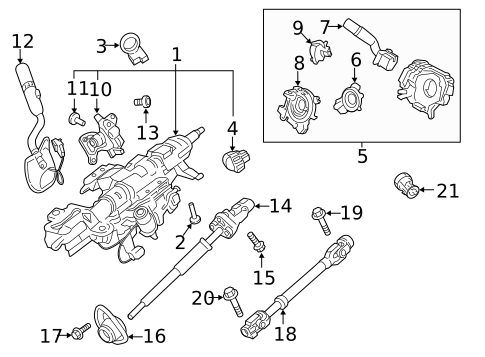 Steering Column Assembly for 2021 Ford F-250 Super Duty #0