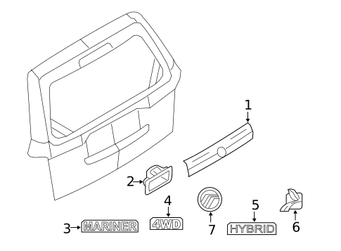 Exterior Trim - Lift Gate for 2008 Mercury Mariner #0