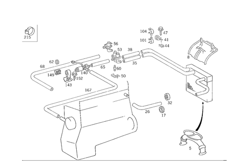 Heating Water Connection for 1993 Mercedes-Benz 300CE #1
