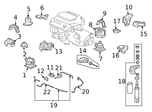 Engine & Trans Mounting for 2004 Acura TL #1