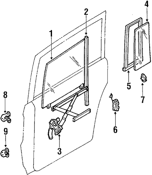 Glass - Rear Door for 1988 Isuzu Trooper #0