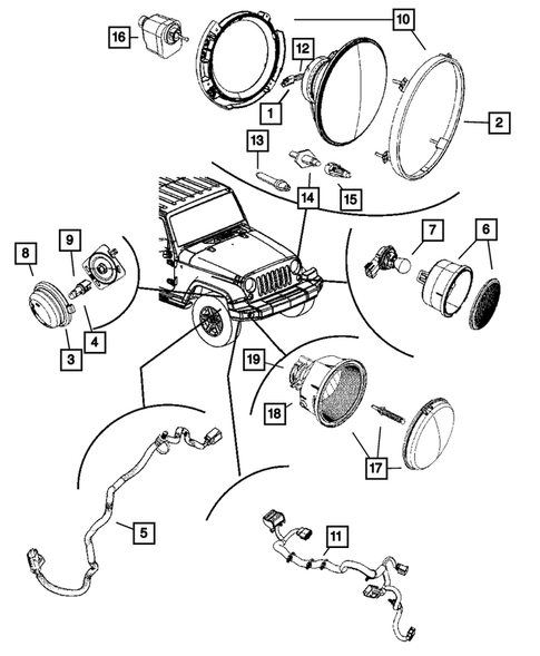Lamps-Interior and Exterior for 2009 Jeep Wrangler #0
