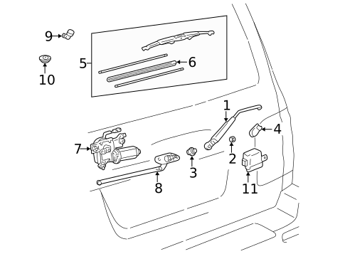 Wiper & Washer Components for 2005 Toyota Land Cruiser #1
