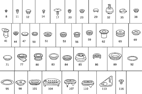 Expansion Plugs, Grommets for 1993 Mercedes-Benz 400SEL #1