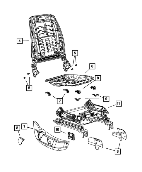 Front Seats - Adjusters, Recliners, Shields and Risers for 2011 Chrysler 300 #2