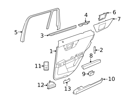 Rear Door for 2015 Mercedes-Benz GLK250 #2