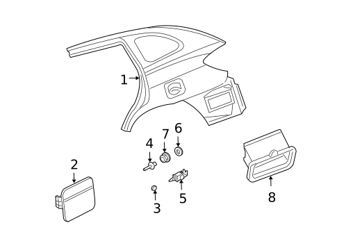 Quarter Panel & Components for 2004 Kia Rio #1