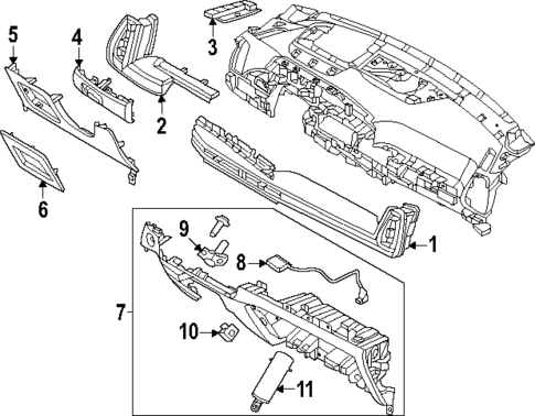 Instrument Panel Components for 2025 Kia Sorento #1