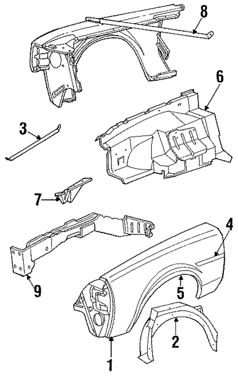Exterior Trim - Fender for 1989 Dodge Diplomat #0