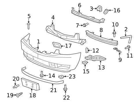 Bumper & Components - Front for 2013 Cadillac Escalade ESV #0
