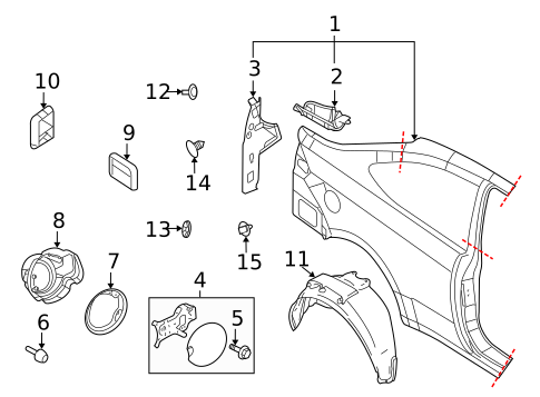 Quarter Panel & Components for 2010 Ford Focus #0