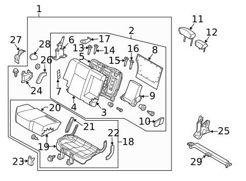 Rear Seat Components for 2007 Nissan Murano #0