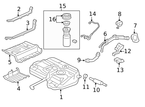 Fuel System Components for 2008 Honda Pilot #0