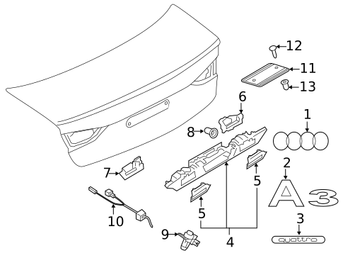 Exterior Trim - Trunk for 2017 Audi A3 Quattro #0