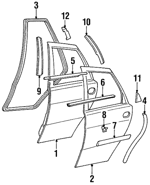 Door & Components for 1998 Saab 900 #2