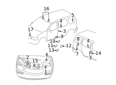 Labels for 1998 Pontiac Trans Sport #0