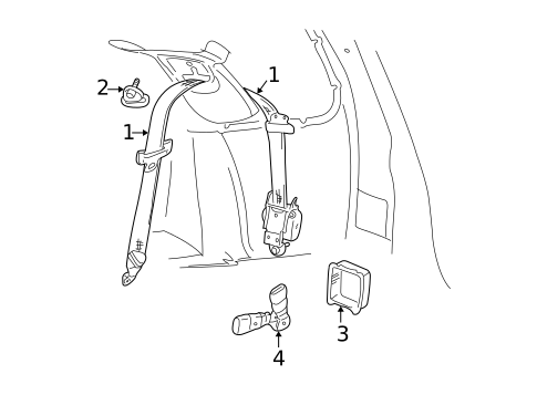 Rear Seat Belts for 1999 Dodge Durango #1