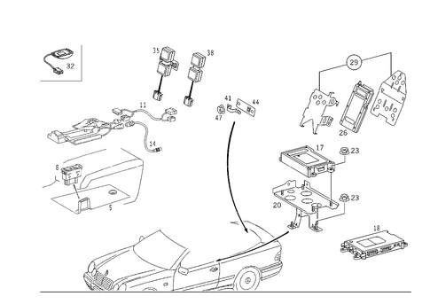 Car Phone, Emergency Call and Voice Control System for 2003 Mercedes-Benz CLK 430 #1