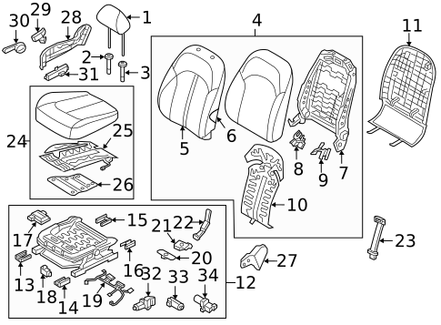 Passenger Seat Components for 2017 Kia Optima #1