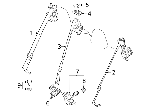 Rear Seat Belts for 2025 Toyota Corolla #2