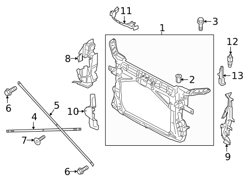 Radiator Support for 2019 Audi A3 #1