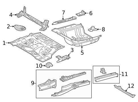 Rear Floor & Rails for 2016 Toyota Camry #0