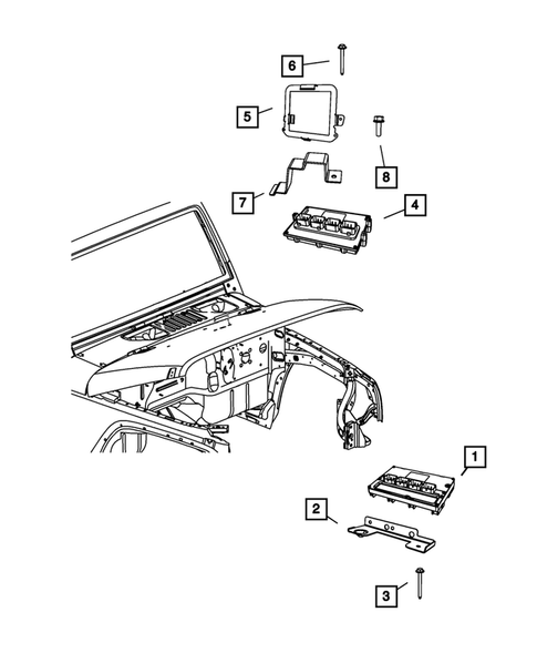 Keys, Modules and Engine Controllers for 2009 Jeep Wrangler #1