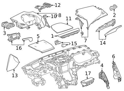 Instrument Panel Components for 2015 Cadillac ATS #1