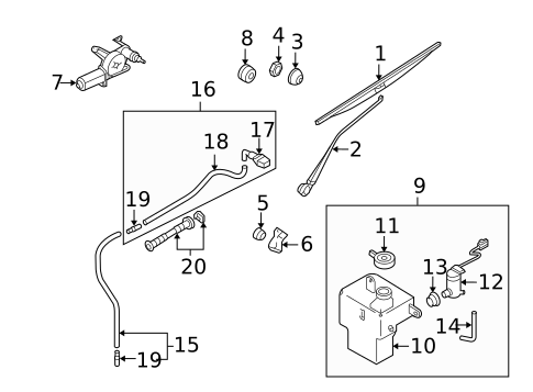 Wiper & Washer Components for 2005 Kia Sedona #1