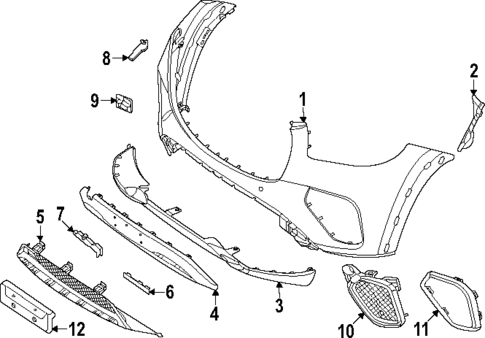 Bumper & Components - Front for 2024 Mercedes-Benz GLS450 #1