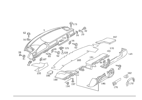 Instrument Panel & Body Parts Used for Co-Driver Airbag for 1993 Mercedes-Benz 500E #2