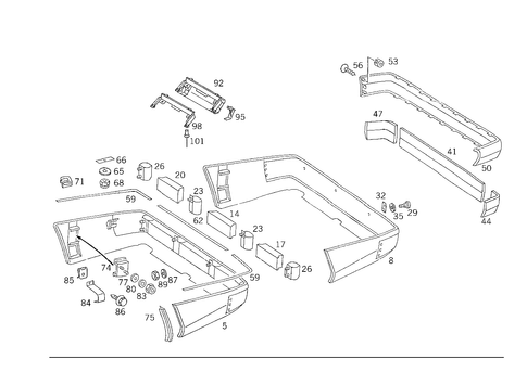 Rear Bumper for 1993 Mercedes-Benz 500E #0