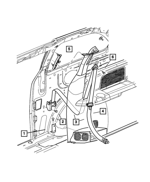 Seat Belts-Front and Rear for 2002 Chrysler Voyager #3