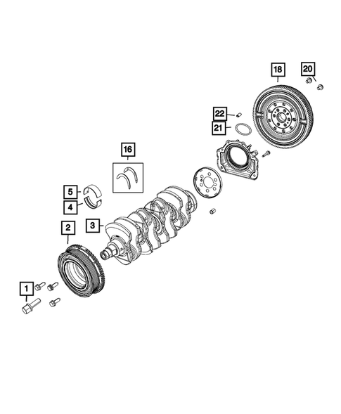 Crankshaft, Piston, Drive Plate, Flywheel, and Damper for 2020 Jeep Renegade #0