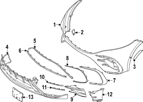 Bumper & Components - Front for 2025 Mercedes-Benz EQS AMG® #0
