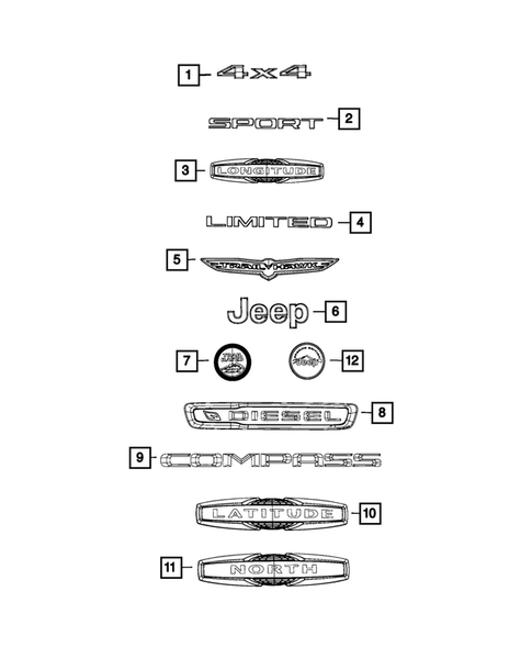 Nameplates for 2017 Jeep Compass #1