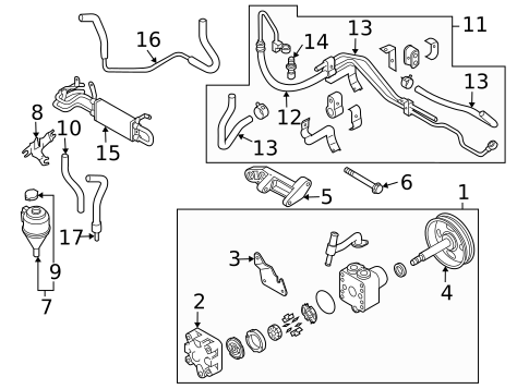 Pump & Hoses for 2008 INFINITI FX45 #1